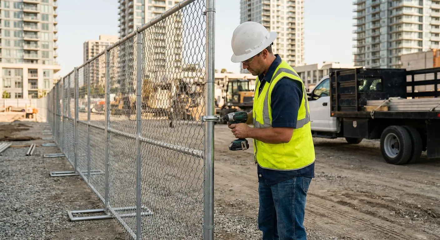 Downtown Euless temporary fencing and site security