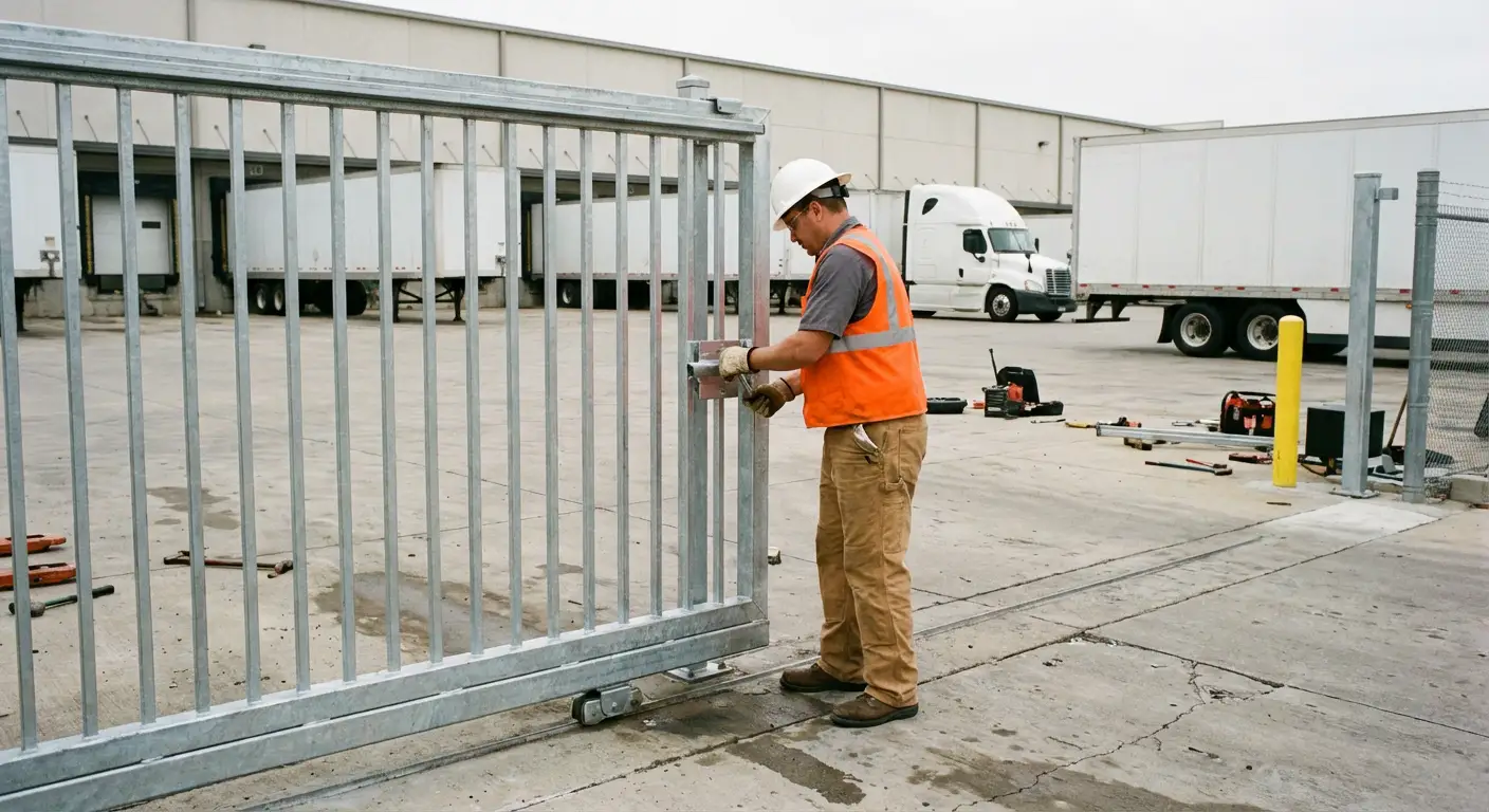 Heavy-duty temporary fencing installation in Euless
