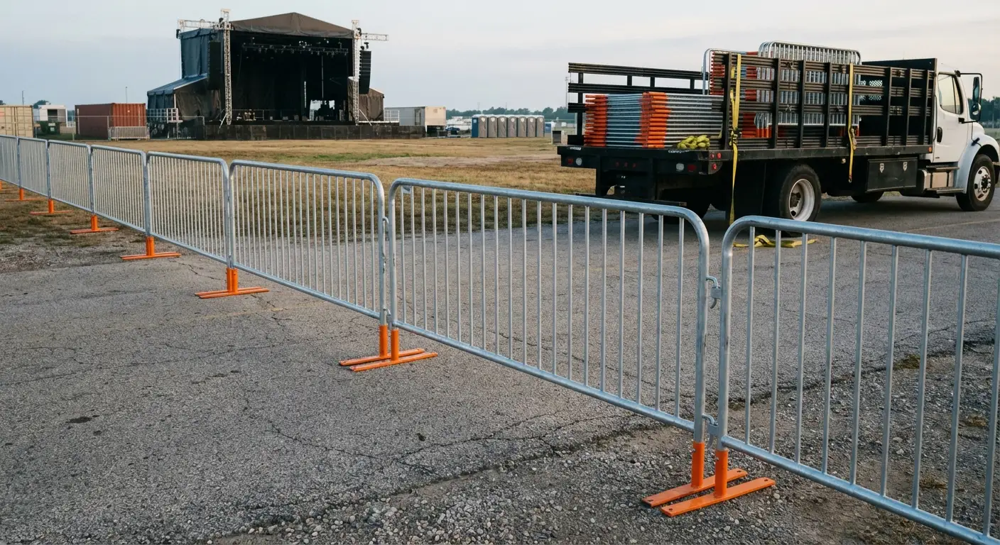 Crowd control barricade setup in Euless, TX