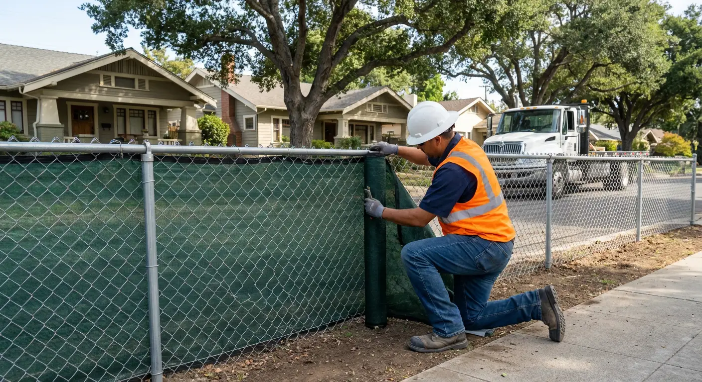 Temporary fence installation in Euless