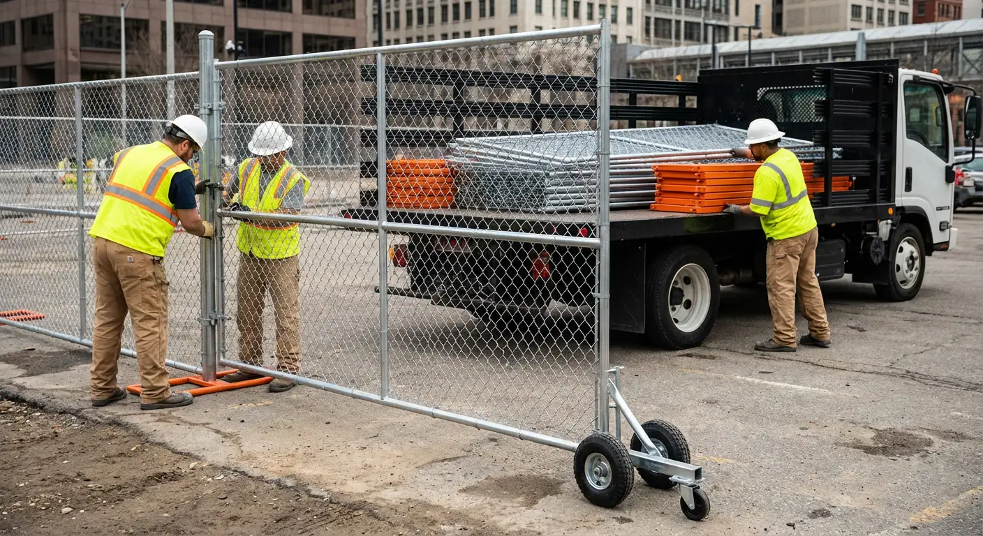 Temporary gate rental installation site in Euless