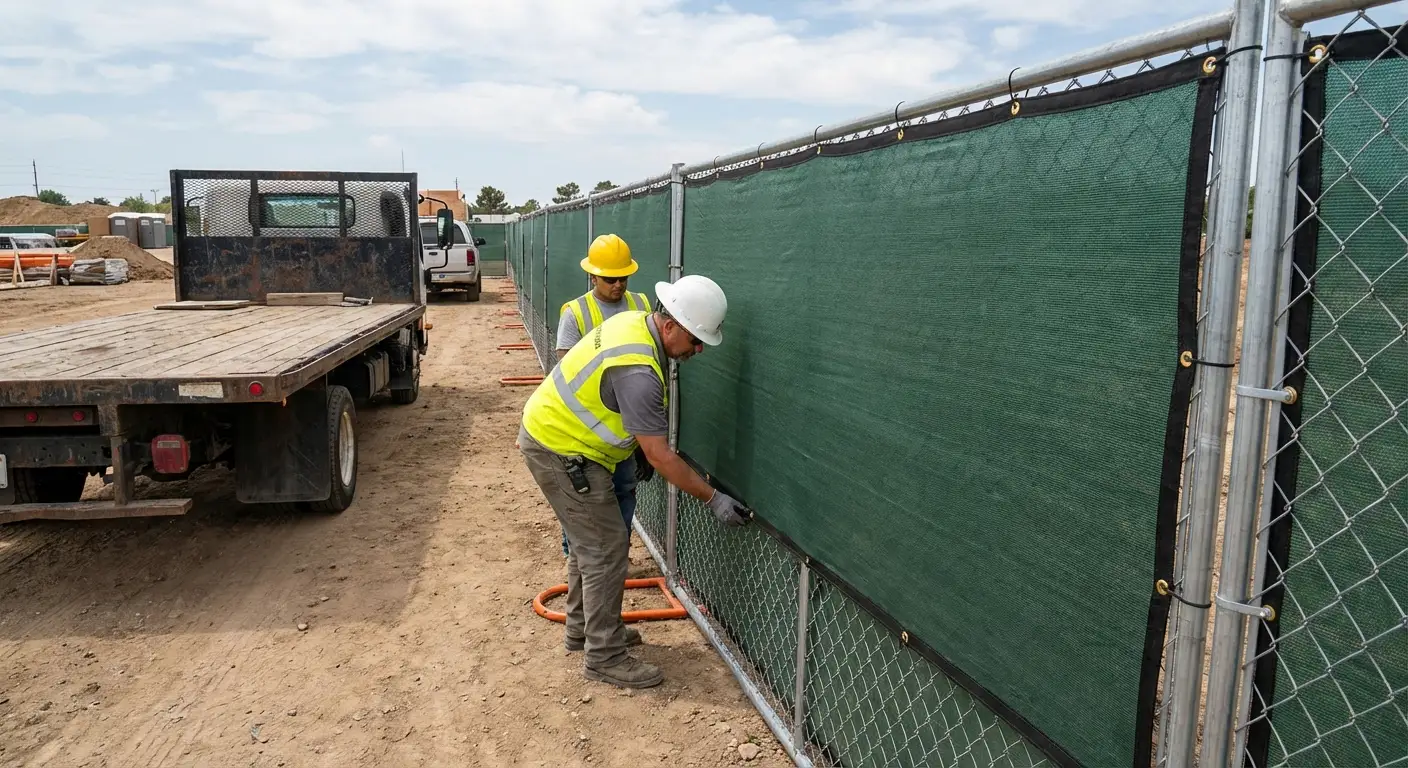 Temporary fence and barricade delivery truck in Euless, TX
