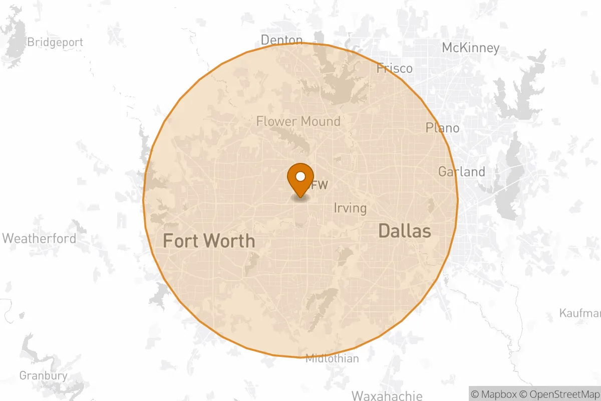 service area service area map in Euless, TX